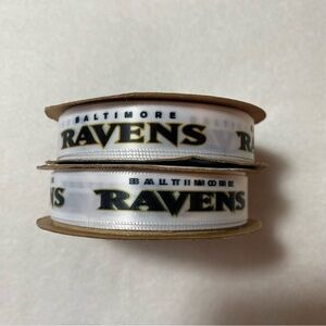 Baltimore Ravens Decorative Ribbon 5/8”  Lot of‎ 2 Polyester USA Offray READ